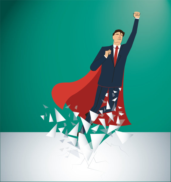 商人和红披肩破墙图片下载