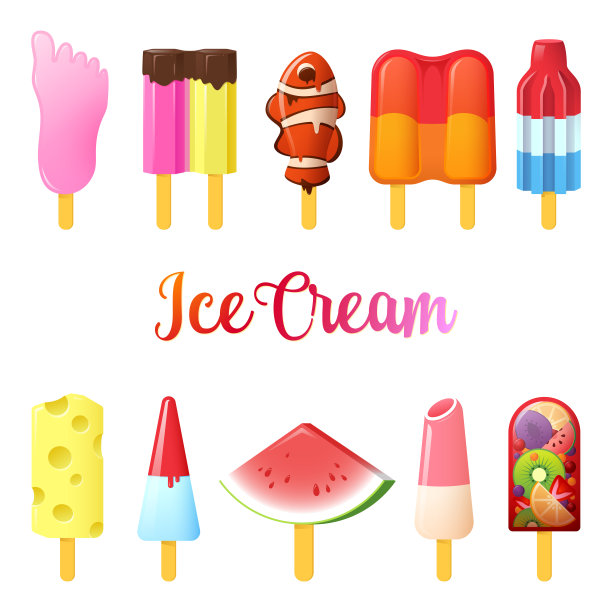 冰淇淋夏季插画图片下载