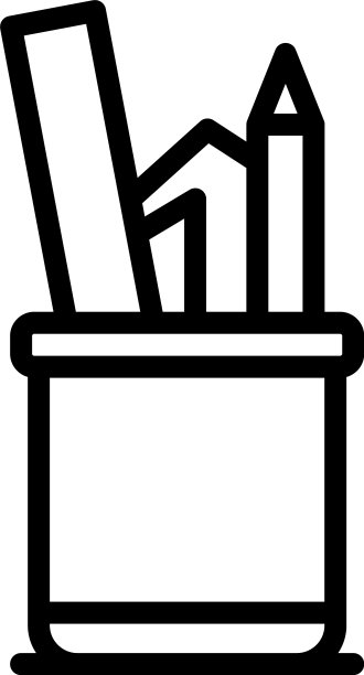 家庭办公室铅笔壶图标轮廓风格图片下载