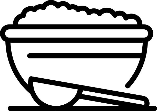 自制的食物碗图标轮廓风格图片下载