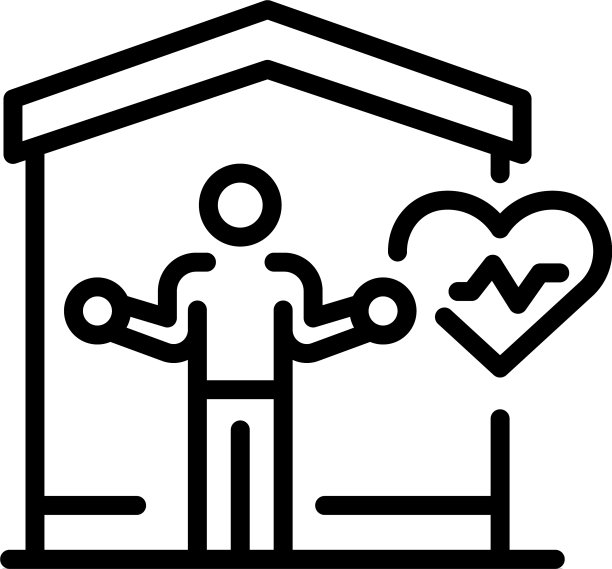家庭健身图标轮廓风格图片下载