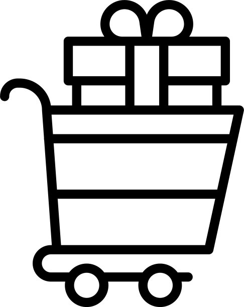 奖励礼品购物车图标轮廓风格图片下载