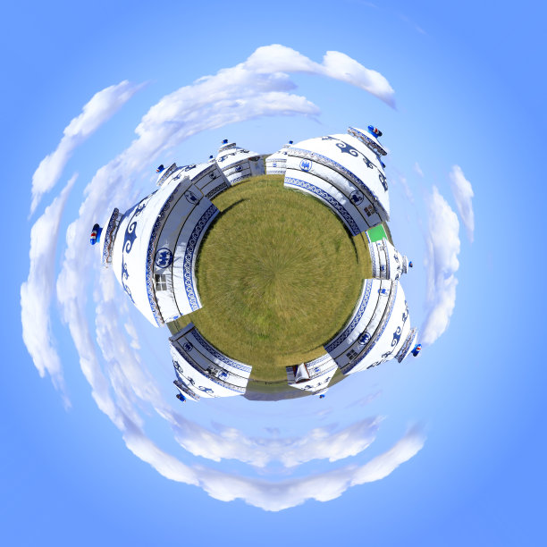 360度全景的蒙古包，草原上的蒙古包图片下载