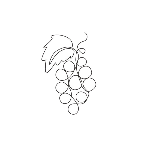 单线连续画健康有机图片下载