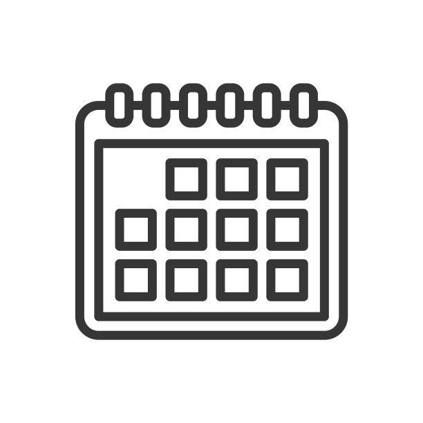 白色背景上的线条风格日历图标图片下载