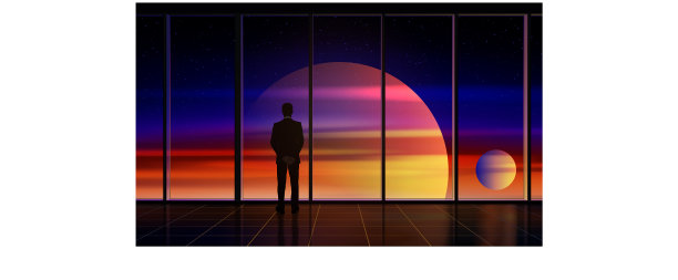 商人站在窗口向外看图片下载