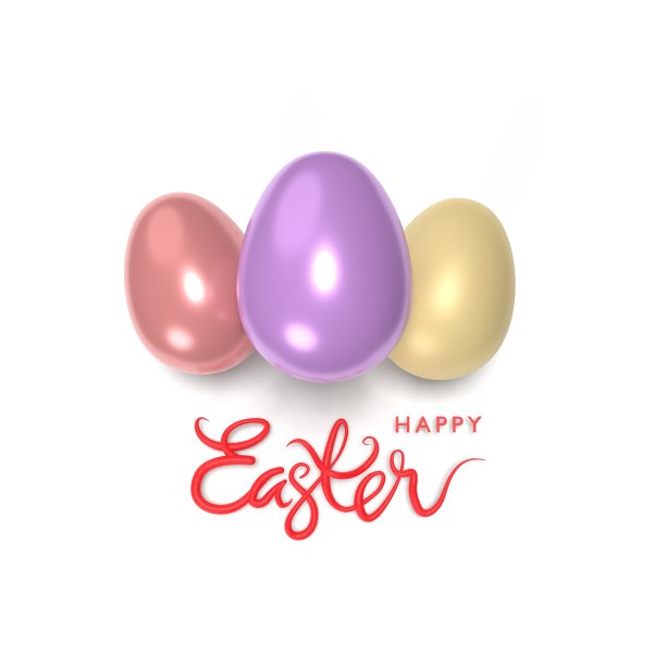 孤立逼真的3D复活节彩蛋站在白色背景的中间图片下载