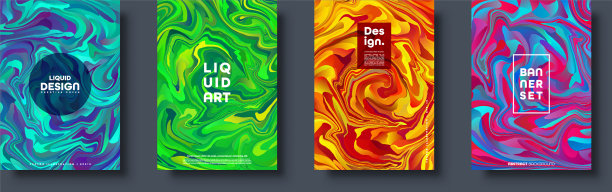 彩色抽象几何背景液体图片下载