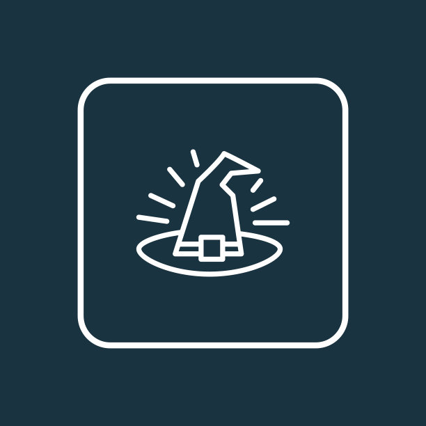 女巫帽图标线象征优质图片下载