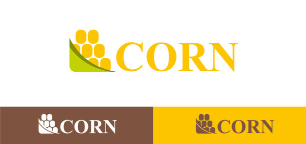 模板标志设计玉米在白色的背景图片下载