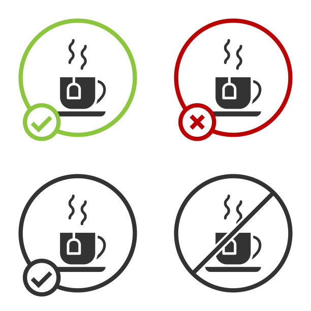 红茶杯与茶包图标隔离图片下载