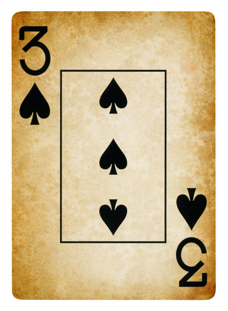 三黑桃复古扑克牌-孤立图片下载