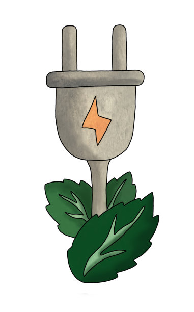 绿叶电插头图片下载