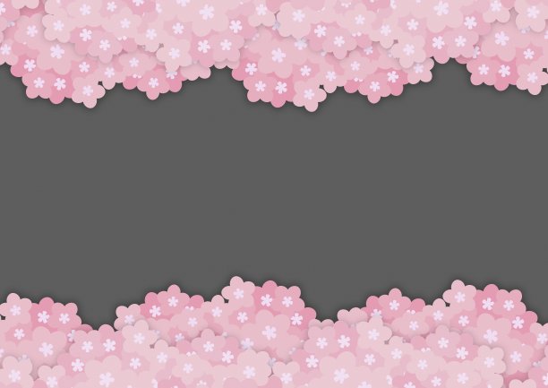 樱花在夜晚的插画像一个纸工艺品图片下载