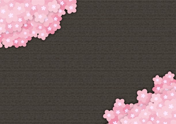 樱花在夜晚的插画像一个纸工艺品图片下载