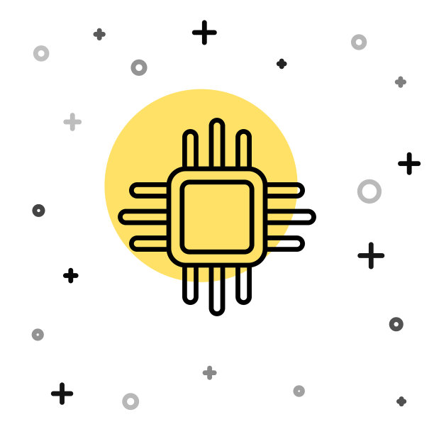 带微电路的黑线计算机处理器图片下载