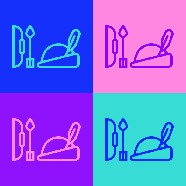 流行艺术线罗宾汉帽子与羽毛蝴蝶结和图片下载