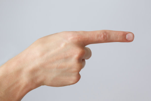 手势和手势，手放在白色的背景上。手的手指展示图片下载