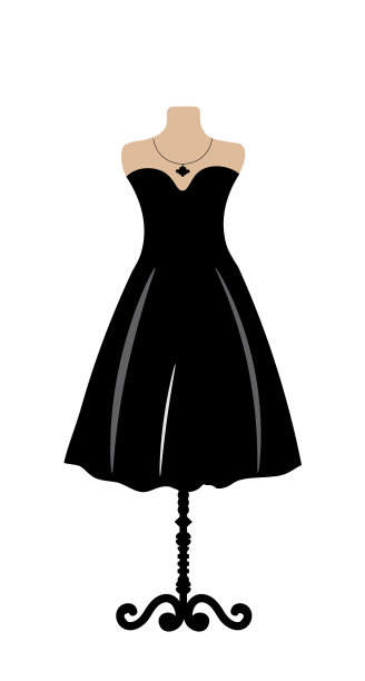 黑色优雅的服装上的人体模特图片下载