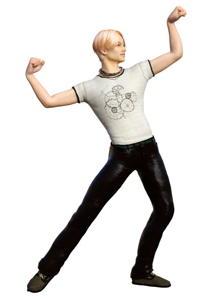 3D插图少年男孩在白色图片下载