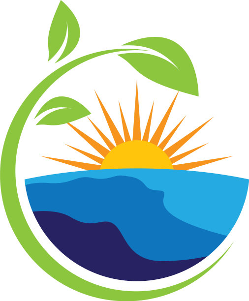 日落海滩标志图标图片下载