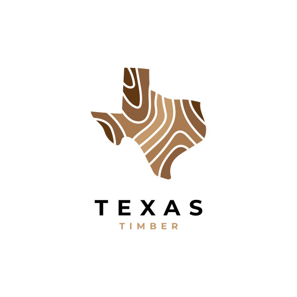 木材标志与德州地图符号图片下载