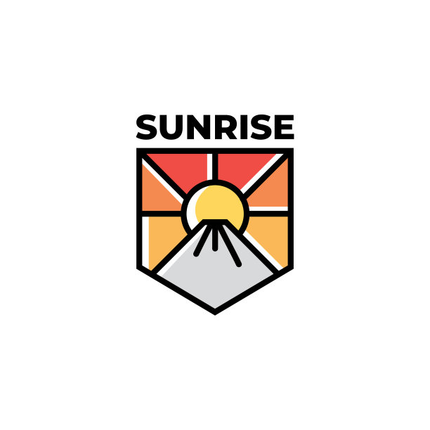 日出与山标志设计vec图片下载