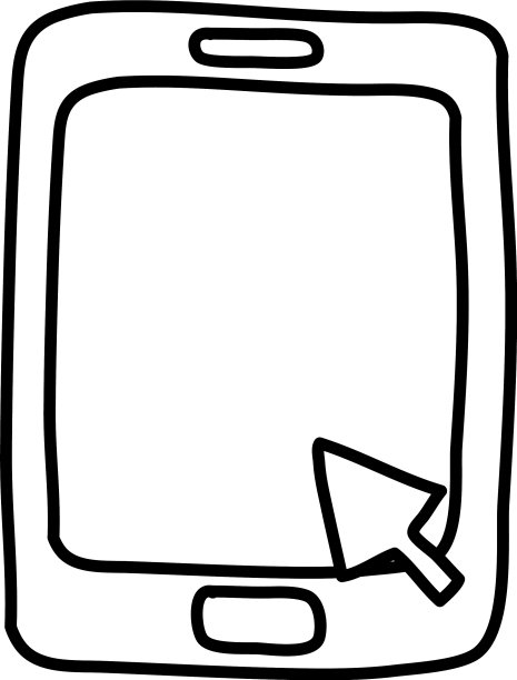 带有箭头鼠标线条样式的图标图片下载