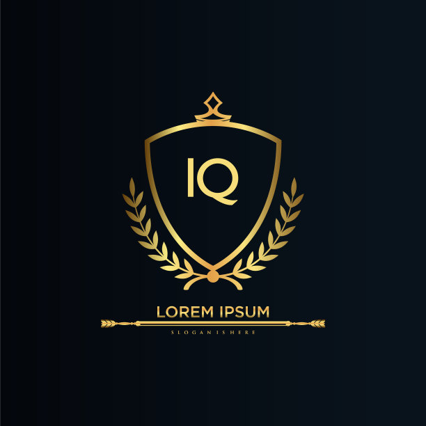 IQ字母首字母以皇家模板优雅图片下载