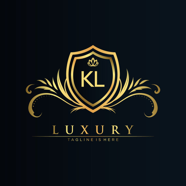 Kl字母首字母与皇家模板优雅图片下载