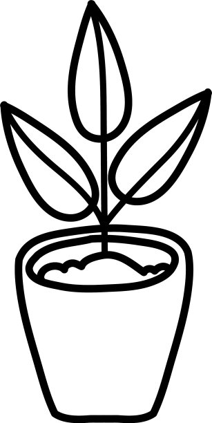 室内植物在陶瓷壶线风格图标图片下载