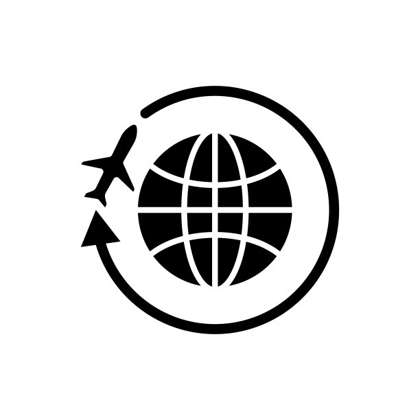 地球和飞机的图标和旅游标志图片下载