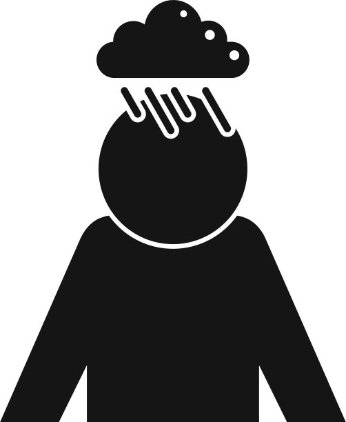 压力头雨图标简约风格图片下载