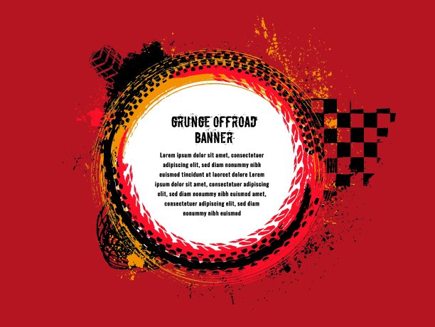 轮胎印，圆形横幅图片下载