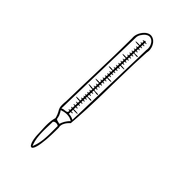 在白布上画一个医用温度计的轮廓图片下载