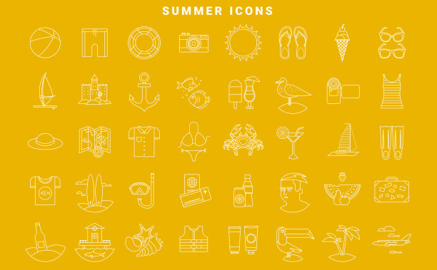 一套计划暑假的图标图片下载