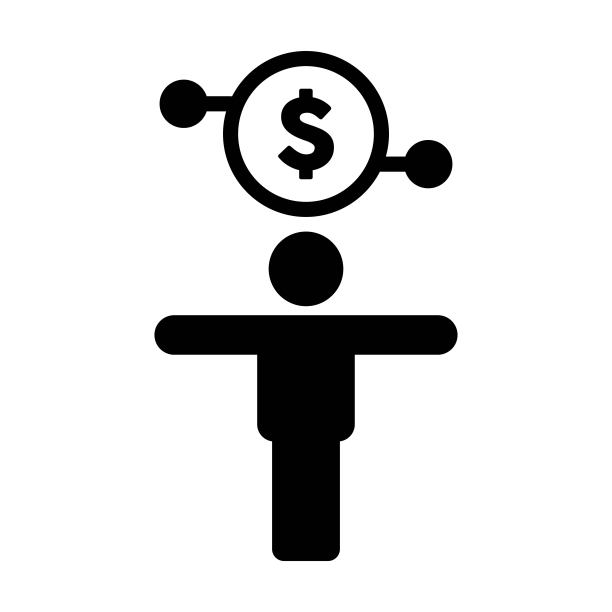 数字美元符号图标向量与男性为货币交易在象形文字象形图片下载