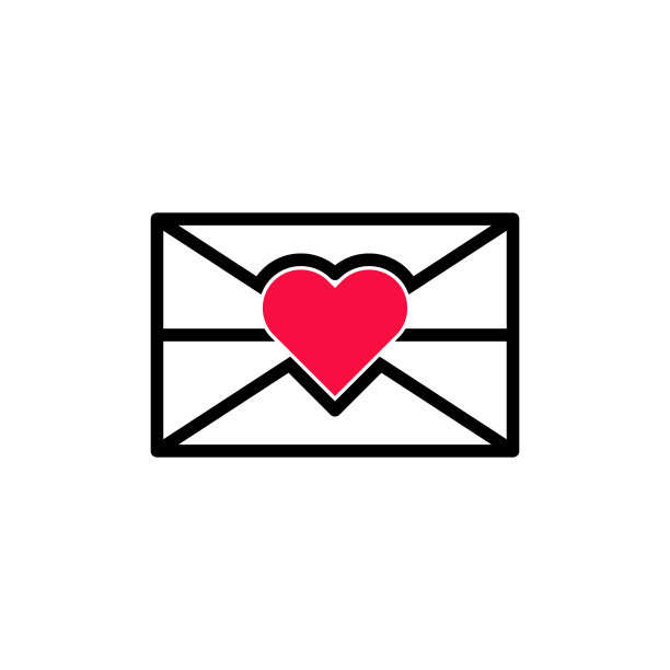 简单轮廓信封爱标志设计图片下载