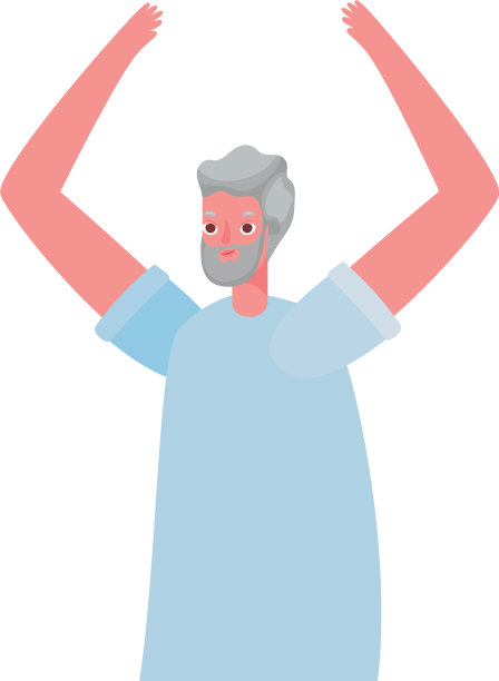 高级男士卡通举手设计图片下载