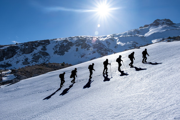和谐有序定期活动，成功登顶专业登山队图片下载