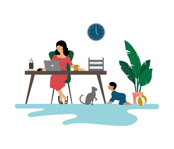 职业女性或在家工作的母亲图片下载