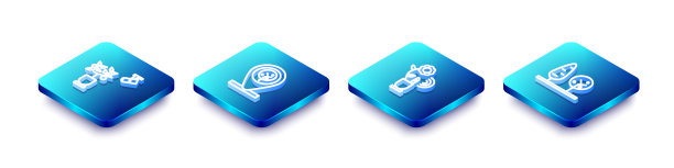 设置等距线智能农业技术，位置和树木，树木图标。向量图片下载