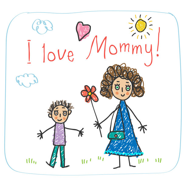 孩子们画的。母亲的一天图片下载