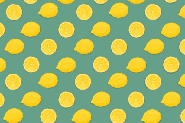 夏季模式与柠檬-整个和一半图片下载