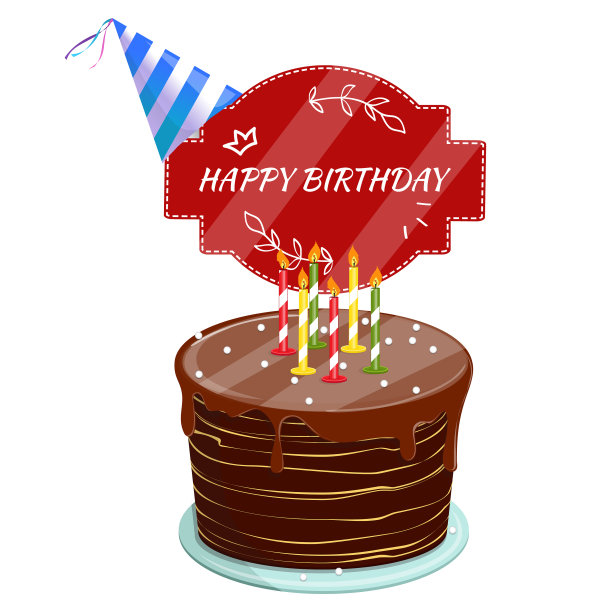 可爱的卡通蜡烛生日蛋糕图片下载