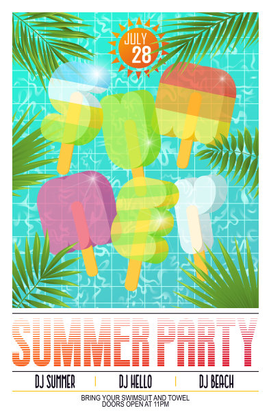 夏季字母派对海报图片下载