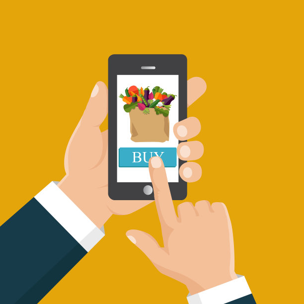 手订新鲜食品手持智能手机图片下载