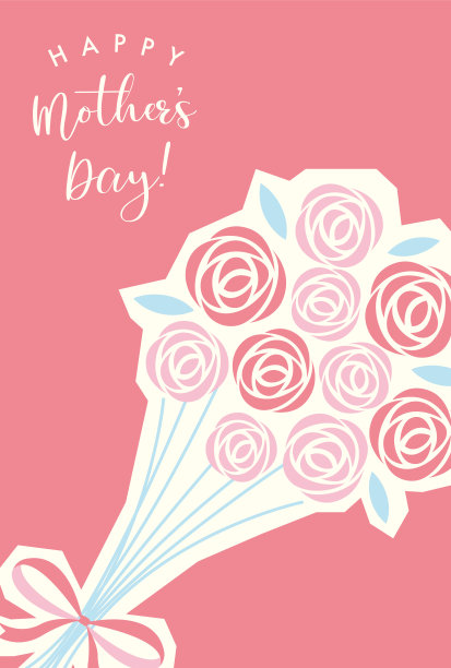 矢量背景与一束玫瑰母亲节横幅，卡片，传单，社交媒体壁纸等。图片下载