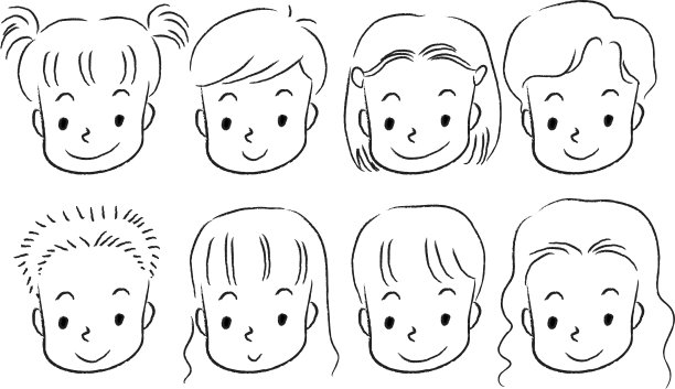 矢量卡通儿童表情脸集图片下载