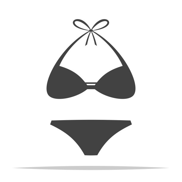 比基尼图标矢量孤立的插图图片下载